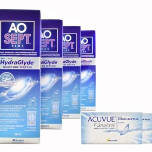 Acuvue Oasys 4 x 6 Zwei-Wochenlinsen + AoSept Plus HydraGlyde Halbjahres-Sparpaket