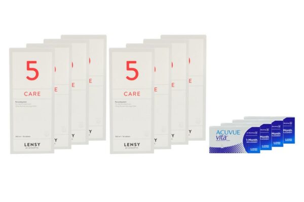 Acuvue Vita 4 x 6 Monatslinsen + Lensy Care 5 Jahres-Sparpaket