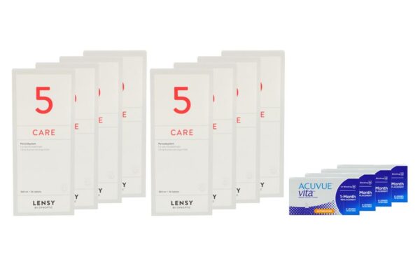 Acuvue Vita for Astigmatism 4 x 6 Monatslinsen + Lensy Care 5 Jahres-Sparpaket