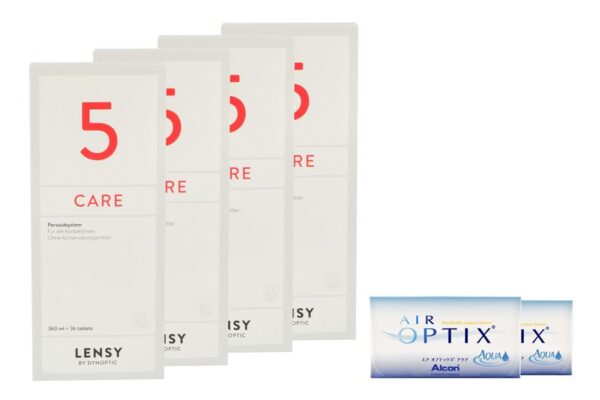 Air Optix Aqua 2 x 6 Monatslinsen + Lensy Care 5 Halbjahres-Sparpaket
