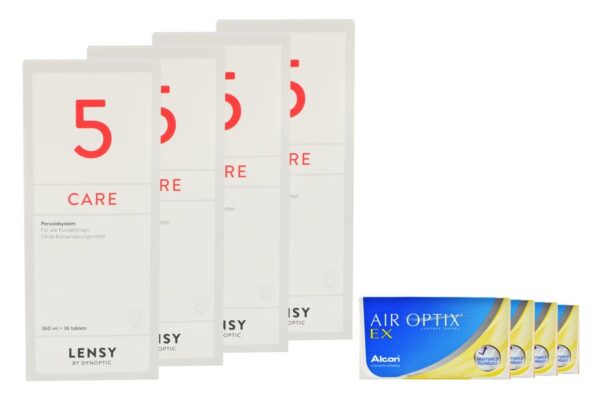Air Optix EX 4 x 3 Monatslinsen + Lensy Care 5 Halbjahres-Sparpaket