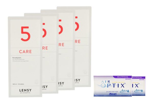 Air Optix Multifokal 2 x 6 Monatslinsen + Lensy Care 5 Halbjahres-Sparpaket