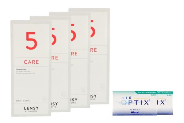 Air Optix for Astigmatism 2 x 6 Monatslinsen + Lensy Care 5 Halbjahres-Sparpaket