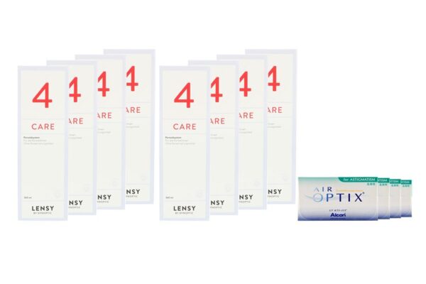 Air Optix for Astigmatism 4 x 6 Monatslinsen + Lensy Care 4 Jahres-Sparpaket