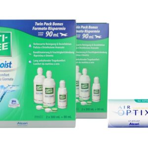 Air Optix for Astigmatism 4 x 6 Monatslinsen + Opti Free Pure Moist Jahres-Sparpaket