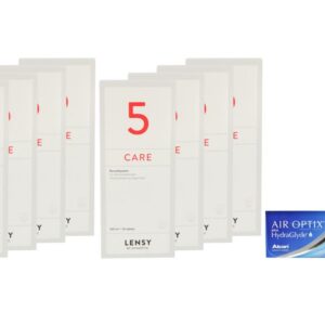 Air Optix plus HydraGlyde 4 x 6 Monatslinsen + Lensy Care 5 Jahres-Sparpaket