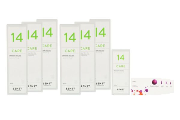 Avaira Vitality 4 x 6 Monatslinsen + Lensy Care 14 Jahres-Sparpaket