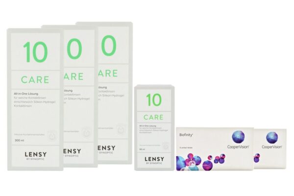 Biofinity 2 x 6 Monatslinsen + Lensy Care 10 Halbjahres-Sparpaket