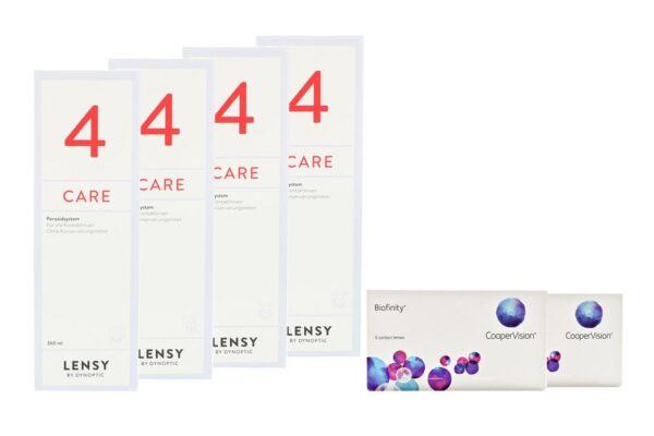 Biofinity 2 x 6 Monatslinsen + Lensy Care 4 Halbjahres-Sparpaket