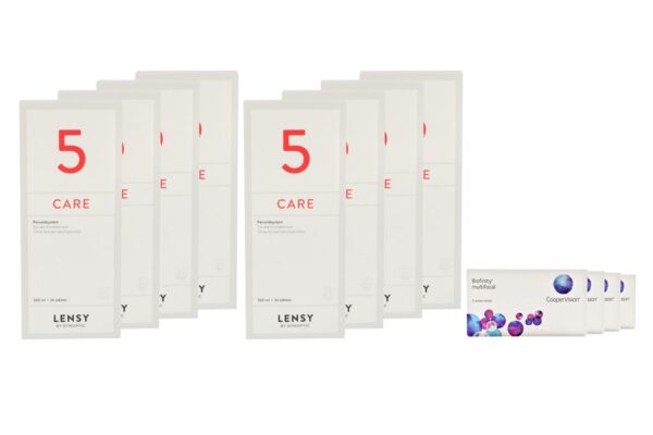Biofinity multifocal 4 x 6 Monatslinsen + Lensy Care 5 Jahres-Sparpaket