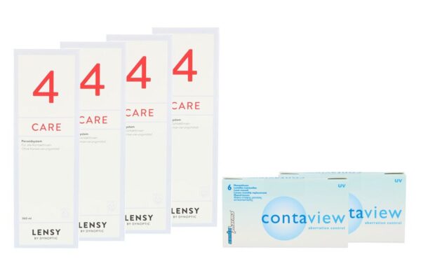 Contaview aberration control UV 2 x 6 Monatslinsen + Lensy Care 4 Halbjahres-Sparpaket