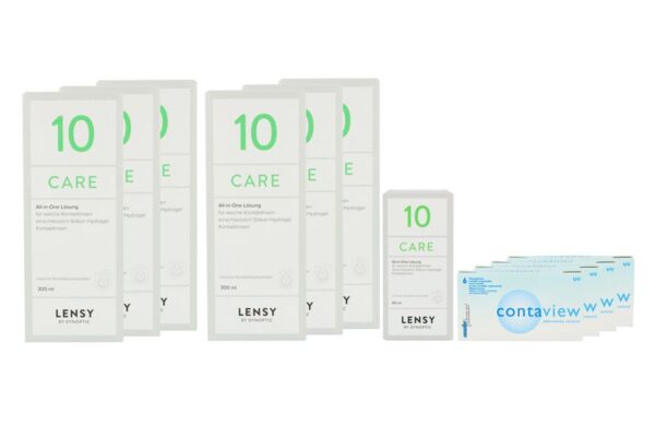 Contaview aberration control UV 4 x 6 Monatslinsen + Lensy Care 10 Jahres-Sparpaket