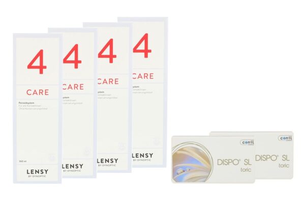 Dispo SL Toric 2 x 6 Monatslinsen + Lensy Care 4 Halbjahres-Sparpaket