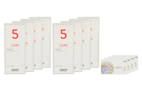 Dispo SL Toric 4 x 6 Monatlinsen + Lensy Care 5 Jahres-Sparpaket