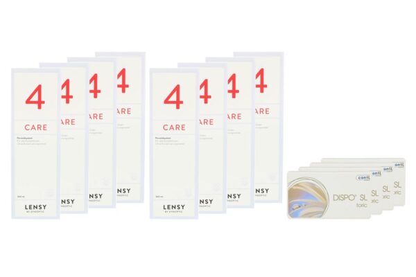 Dispo SL Toric 4 x 6 Monatslinsen + Lensy Care 4 Jahres-Sparpaket