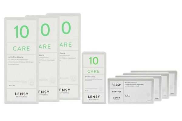 Lensy Monthly Fresh Toric 4 x 3 Monatslinsen + Lensy Care 10 Halbjahres-Sparpaket