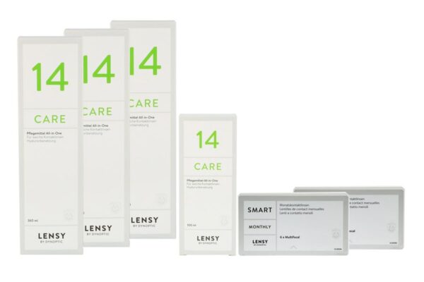 Lensy Monthly Smart Multifocal 2 x 6 Monatslinsen + Lensy Care 14 Halbjahres-Sparpaket