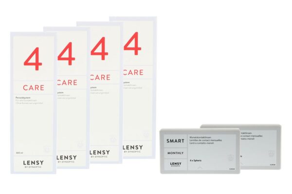 Lensy Monthly Smart Spheric 2 x 6 Monatslinsen + Lensy Care 4 Halbjahres-Sparpaket