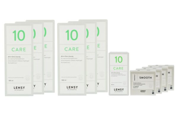 Lensy Monthly Smooth Multifocal 4 x 6 Monatslinsen + Lensy Care 10 Jahres-Sparpaket