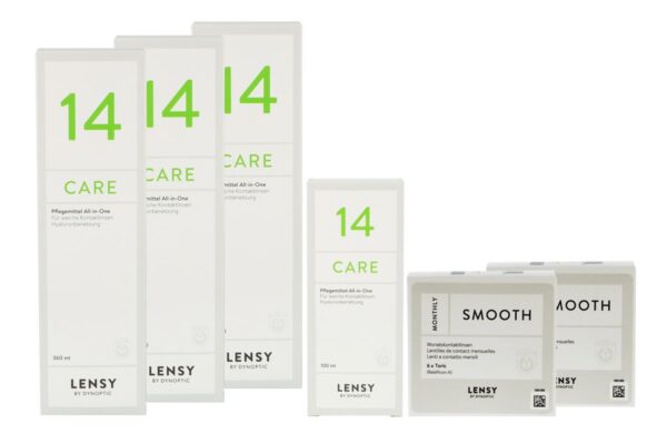 Lensy Monthly Smooth Toric 2 x 6 Monatslinsen + Lensy Care 14 Halbjahres-Sparpaket