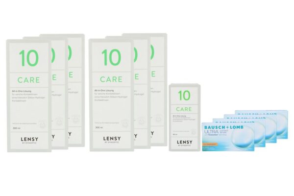 Ultra for Astigmatism 4 x 6 Monatslinsen + Lensy Care 10 Jahres-Sparpaket