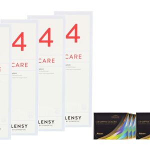 Air Optix Colors 6 x 2 farbige Monatslinsen + Lensy Care 4 Halbjahres-Sparpaket