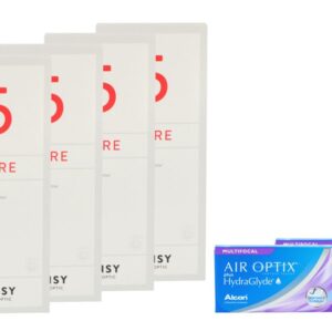 Air Optix plus HydraGlyde Multifocal 2 x 6 Monatslinsen + Lensy Care 5 Halbjahres-Sparpaket