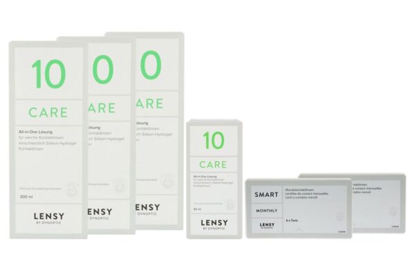 Lensy Monthly Smart Toric 2 x 6 Monatslinsen + Lensy Care 10 Halbjahres-Sparpaket