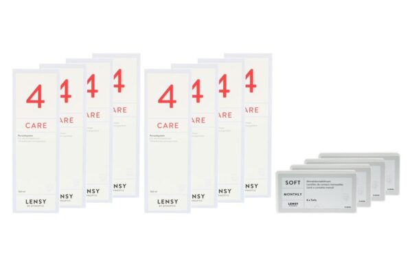 Lensy Monthly Soft Toric 4 x 6 Monatslinsen + Lensy Care 4 Jahres-Sparpaket