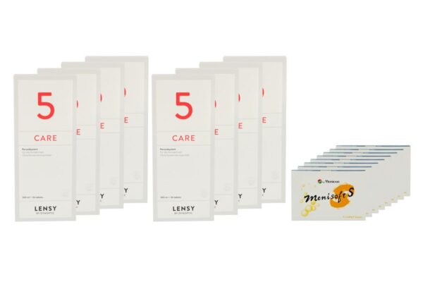 Menisoft S 8 x 6 Zwei-Wochenlinsen + Lensy Care 5 Jahres-Sparpaket