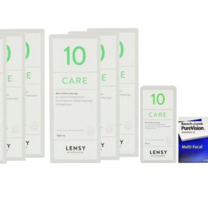 Pure Vision Multifocal 4 x 6 Monatslinsen + Lensy Care 10 Jahres-Sparpaket