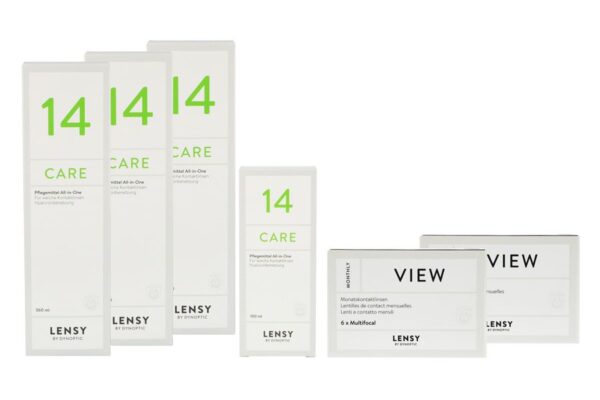 Lensy Monthly View Multifocal 2 x 6 Monatslinsen + Lensy Care 14 Halbjahres-Sparpaket