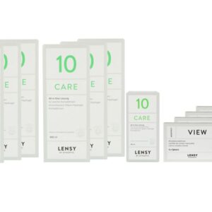 Lensy Monthly View Spheric 4 x 6 Monatslinsen + Lensy Care 10 Jahres-Sparpaket