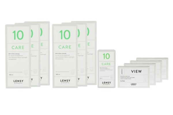 Lensy Monthly View Toric 4 x 6 Monatslinsen + Lensy Care 10 Jahres-Sparpaket