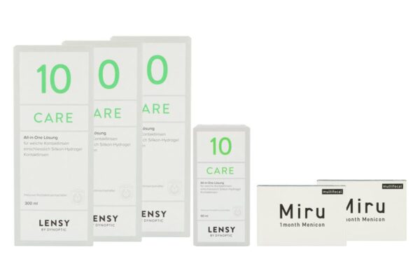 Miru 1 Month Multifocal 2 x 6 Monatslinsen + Lensy Care 10 Halbjahres-Sparpaket