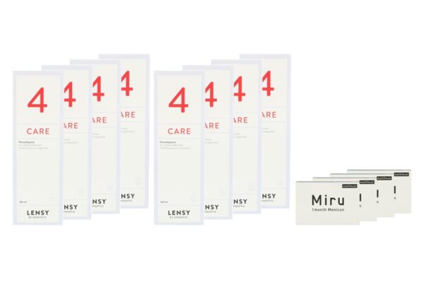 Miru 1 Month Multifocal 4 x 6 Monatslinsen + Lensy Care 4 Jahres-Sparpaket