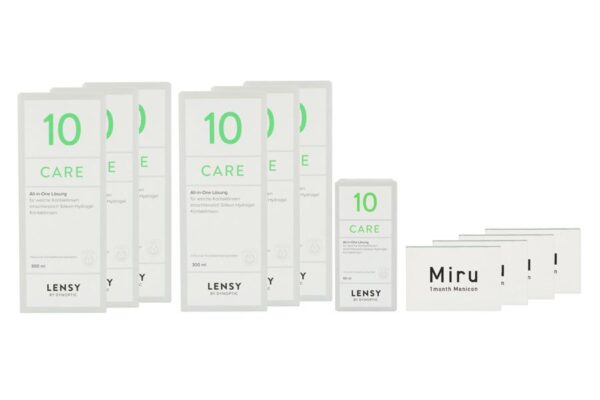 Miru 1 Month Spheric 4 x 6 Monatslinsen + Lensy Care 10 Jahres-Sparpaket