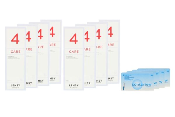 Contaview aspheric UV 4 x 6 Monatslinsen + Lensy Care 4 Jahres-Sparpaket