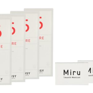 Miru 1 Month Spheric 2 x 6 Monatslinsen + Lensy Care 5 Halbjahres-Sparpaket